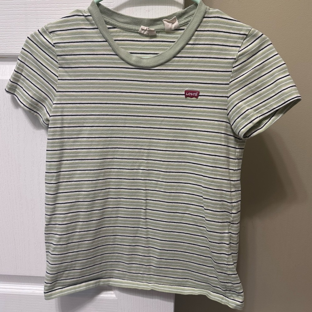 Green striped t shirt
